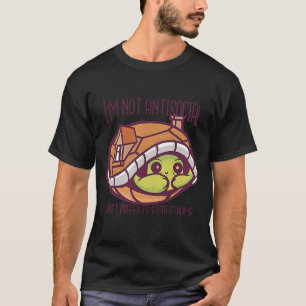 Camiseta Shy Introvert Turtle Shell Home Antisocial Longo W