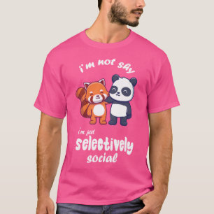Camiseta Shy Red Panda No Soy Anti-Social Soy Selectivament