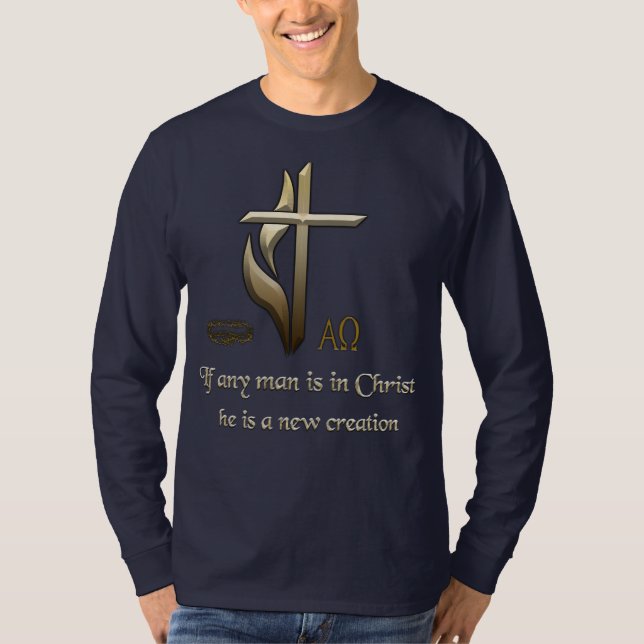 Camiseta Si algún hombre está en Cristo, es una nueva creac (Anverso)
