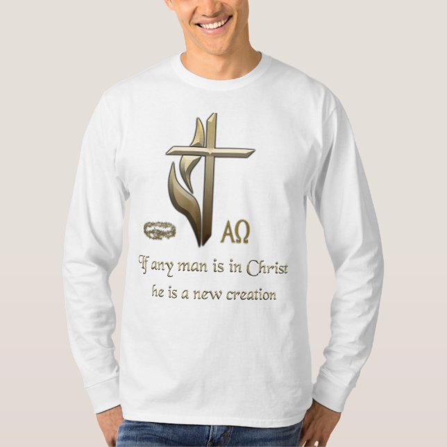 Camiseta Si algún hombre está en Cristo, es una nueva creac (Anverso)