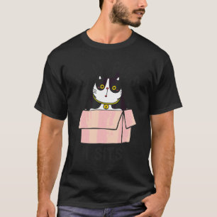 Camiseta Si cabe me siento Diciendo humor citas gato lindo