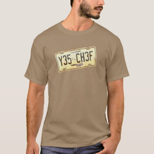 Camiseta Sí Chef Vintage Rustage Car License Number Placa