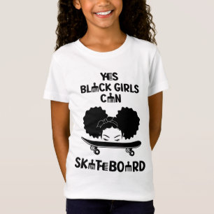 Camiseta Sí Chicas negros pueden patinar