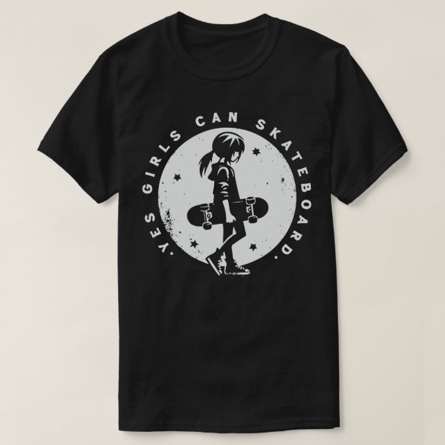 Camiseta Sí Chicas pueden patinar 1 (Diseño del anverso)
