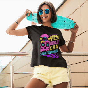 Camiseta Sí Chicas pueden patinar Chica de patinaje