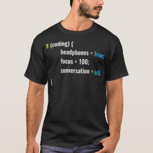 Camiseta Si codificar auriculares Diseñar Chiste de progra