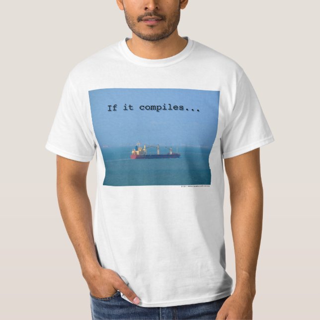 Camiseta ¡Si compila… la nave él! (Anverso)