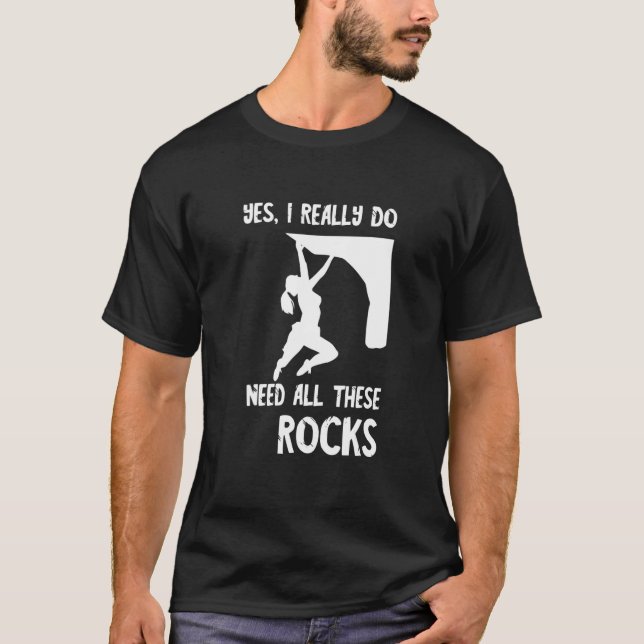 Camiseta Sí, De Verdad Hago Escalada De Montaña Rock (Anverso)