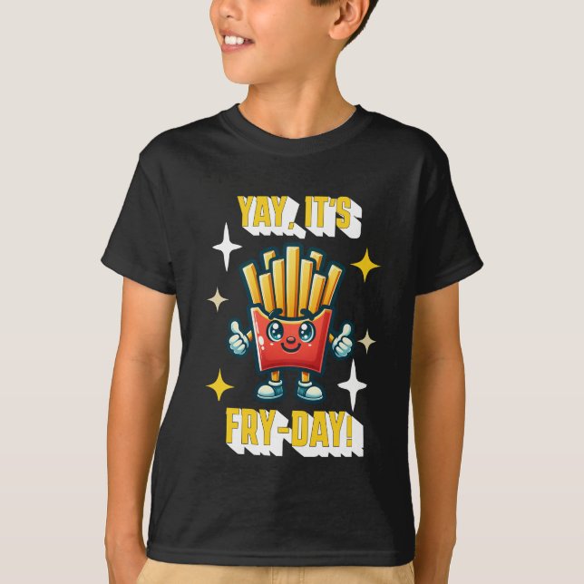 Camiseta ¡Sí, es el día de las peleas! Gracioso Kawaii Frie (Anverso)