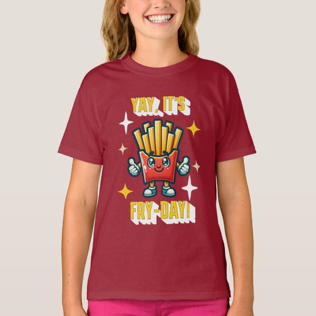 Camiseta ¡Sí, es el día de las peleas! Gracioso Kawaii Frie (Anverso)