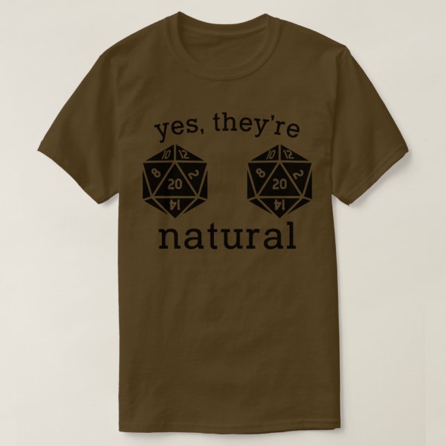 Camiseta Sí, es natural 20 D20 Dice Shirt (Diseño del anverso)