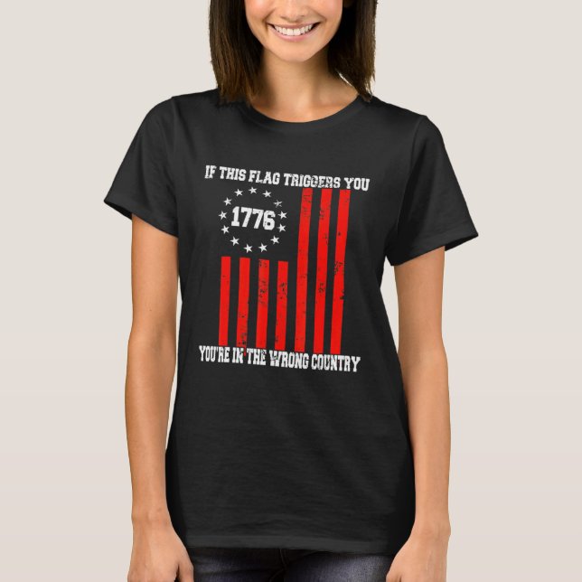 Camiseta Si esta bandera desencadena la bandera estadounide (Anverso)