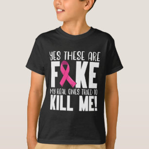 Camiseta Sí Estos Son Falsos Mes De Conciencia Sobre El Cán