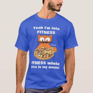 Camiseta Sí, estoy en Fitness Funny Pizza Personalizado Cat