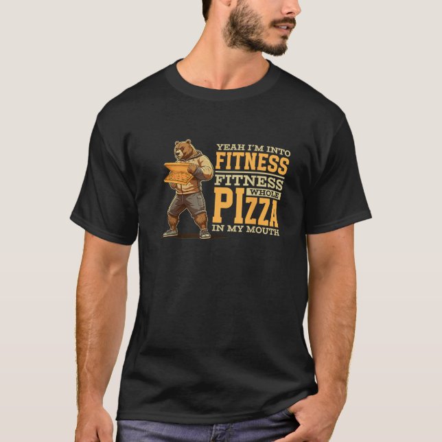 Camiseta Sí, estoy en Fitness Pizza completa en mi boca Fun (Anverso)
