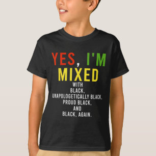 Camiseta Sí, estoy mezclado con negro Orgulloso Mes de la H