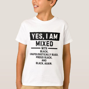 Camiseta Sí, estoy mezclado con negro para el mes de la his
