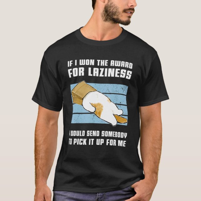 Camiseta Si Gané El Premio Por Laziness Funny Cat Kit (Anverso)