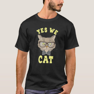 Camiseta Sí, Gatito Con Gafas Caballero Gatos Dueño Kitts