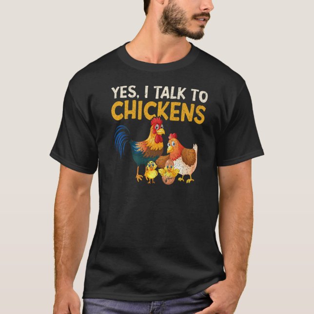 Camiseta Sí, Hablo Con El Agricultor De Pollos De Pollo 1 (Anverso)
