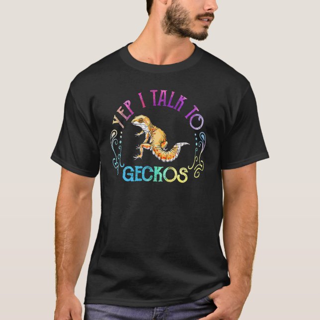 Camiseta Sí, Hablo Con Geckos Reptile Love Lizard Reptile G (Anverso)