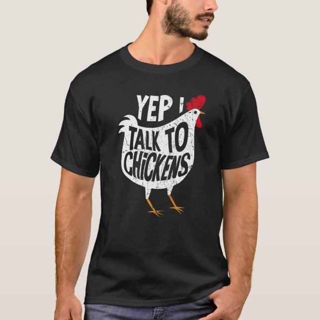 Camiseta Sí, Hablo Con La Chickens Lady Chicken Lover (Anverso)