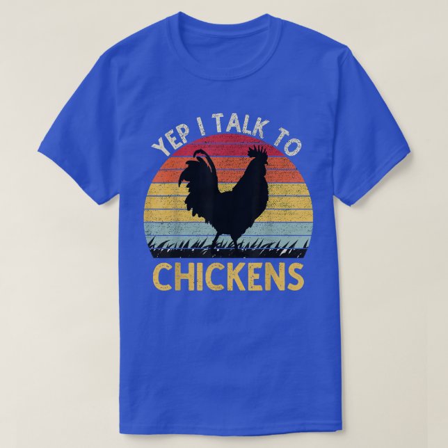 Camiseta Sí, Hablo Con La Granja De Pollos Graciosos De Pol (Diseño del anverso)