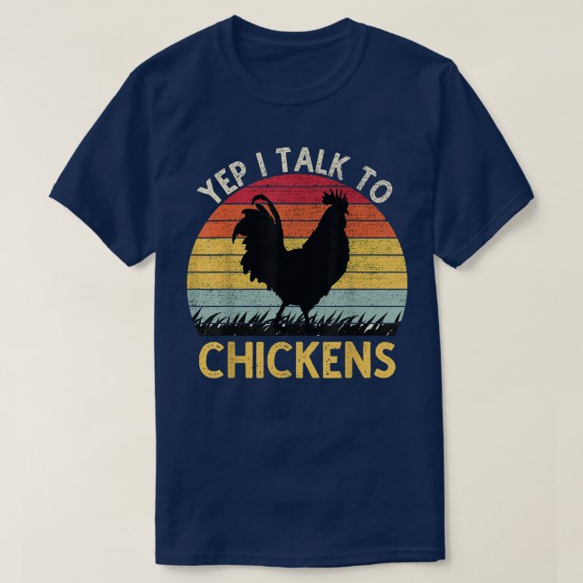 Camiseta Sí, Hablo Con La Granja De Pollos Graciosos De Pol (Diseño del anverso)