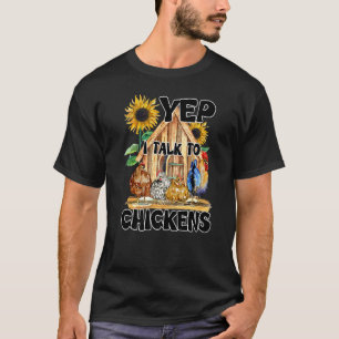 Camiseta Sí, Hablo Con Pollos Cuadros De Pollo