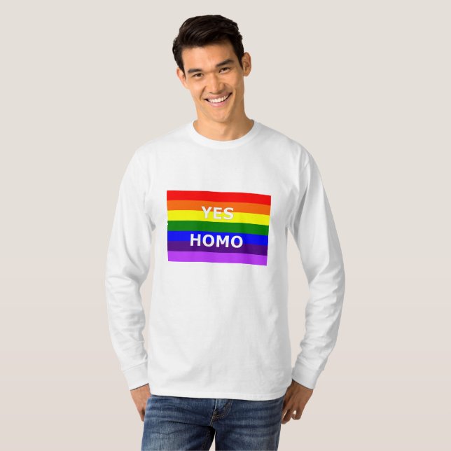 Camiseta Sí homo LGBT (Anverso completo)