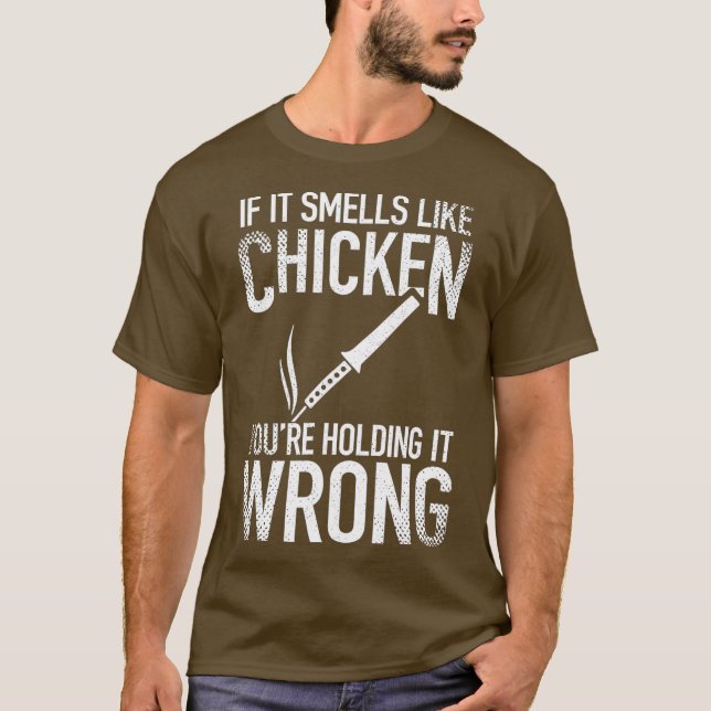Camiseta Si huele a pollo lo llevas mal (Anverso)