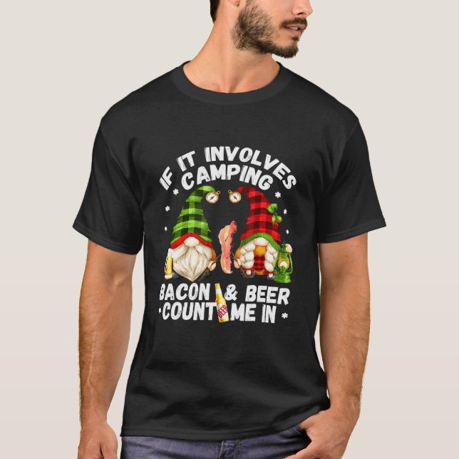Camiseta Si Implica Camping Bacon, Cuéntame En Camper Gn (Anverso)
