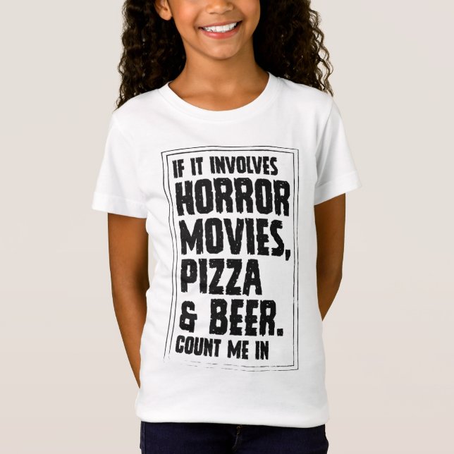 Camiseta Si Implica Películas De Horror Pizza Y Recuento De (Anverso)