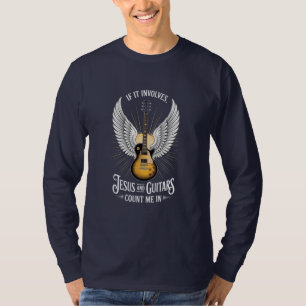 Camiseta Si Involucra a Jesús y Guitarras Cuéntame