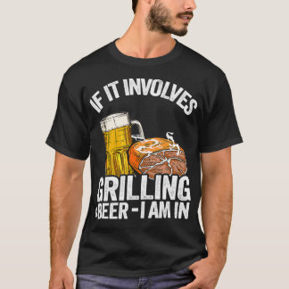 Camiseta Si involucra asar y craquear cerdo de cerveza, pap