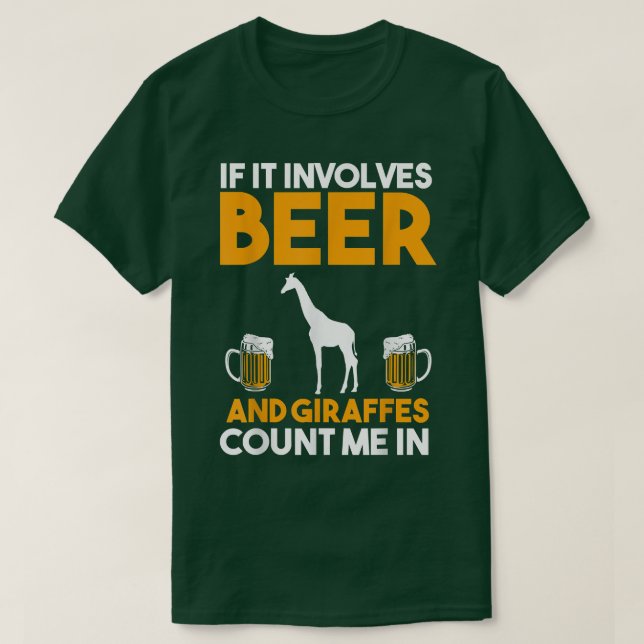 Camiseta Si involucra cerveza y jirafas  (Diseño del anverso)
