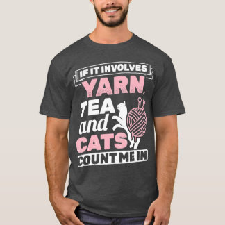 Camiseta Si Involucra Gatos De Té Yarn Tejido De Acero De P