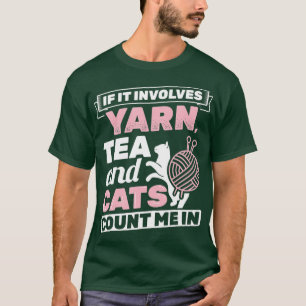 Camiseta Si Involucra Gatos De Té Yarn Tejido De Acero De P