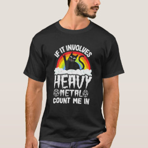 Camiseta Si Involucra Heavy Metal Cuéntame En Gato De Metal