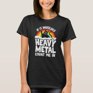 Camiseta Si Involucra Heavy Metal Cuéntame Gato De Metal R