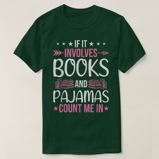 Camiseta Si involucra libros y a los amantes del libro de p (Diseño del anverso)