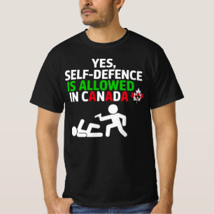 Camiseta Sí, la autodefensa está permitida en Canadá Funny 