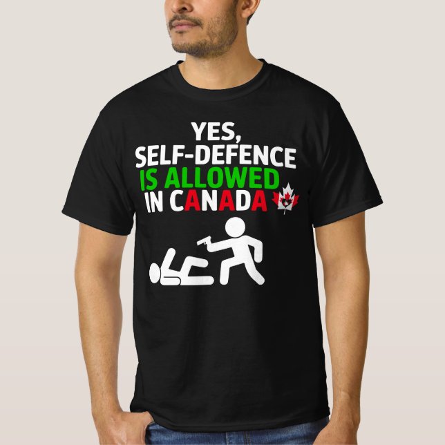 Camiseta Sí, la autodefensa está permitida en Canada Funny  (Anverso)