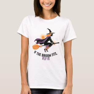 Camiseta "Si la Escoba Cabe, Vuela" Bruja