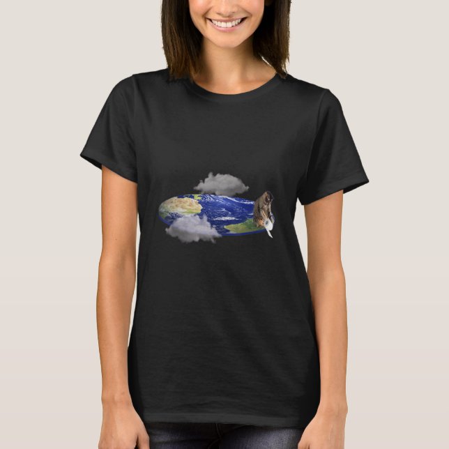 Camiseta Si la Tierra Fuera Gatos Planos Se Hubiera Empujad (Anverso)