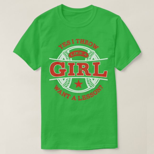 Camiseta Sí, lanzo como un Chica de softbol para mujeres (Diseño del anverso)