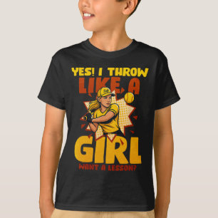 Camiseta Sí, lanzo como una niña, ¿quieres una lección?