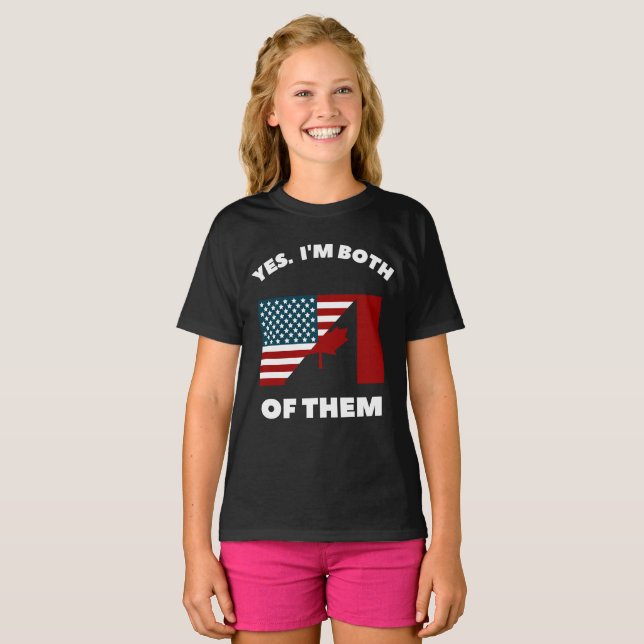 Camiseta Sí. Los dos soy: Ciudadano Americano-Canadiense (Anverso completo)