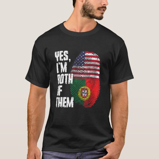 Camiseta Sí, los dos soy el Dedo de Bandera Norteamericana  (Anverso)