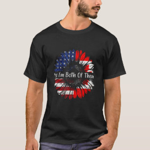 Camiseta Sí, los dos soy mitad norteamericano mitad canadie